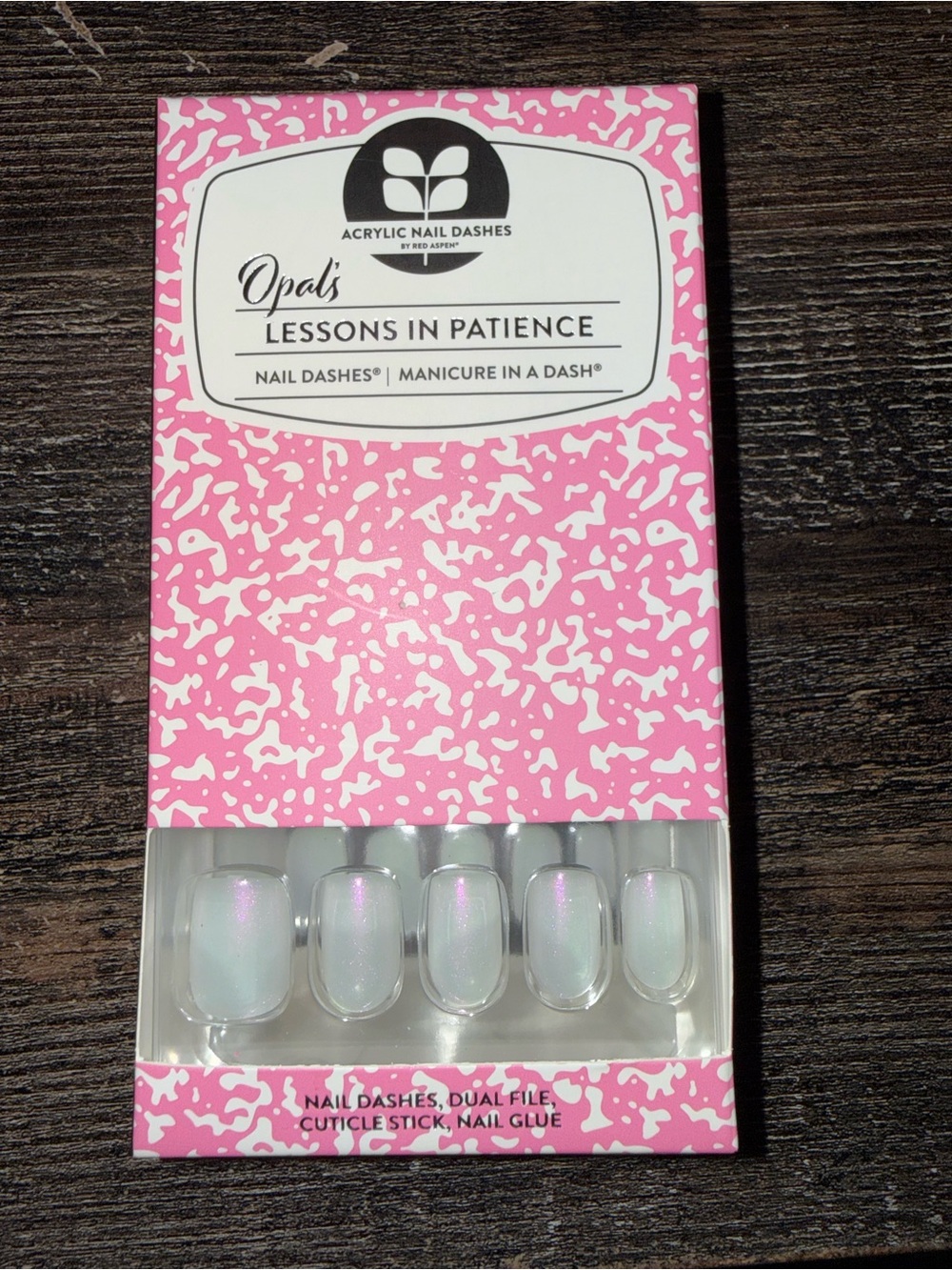 'Opal’s Lessons in Patience - White Iridescent Press-On Nails
